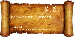 Hochfelder Barbara névjegykártya